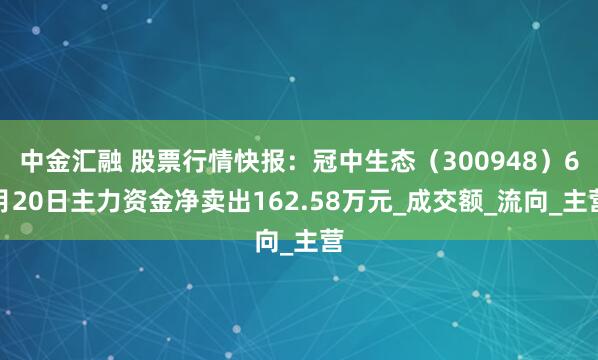 中金汇融 股票行情快报：冠中生态（300948）6月20日主力资金净卖出162.58万元_成交额_流向_主营